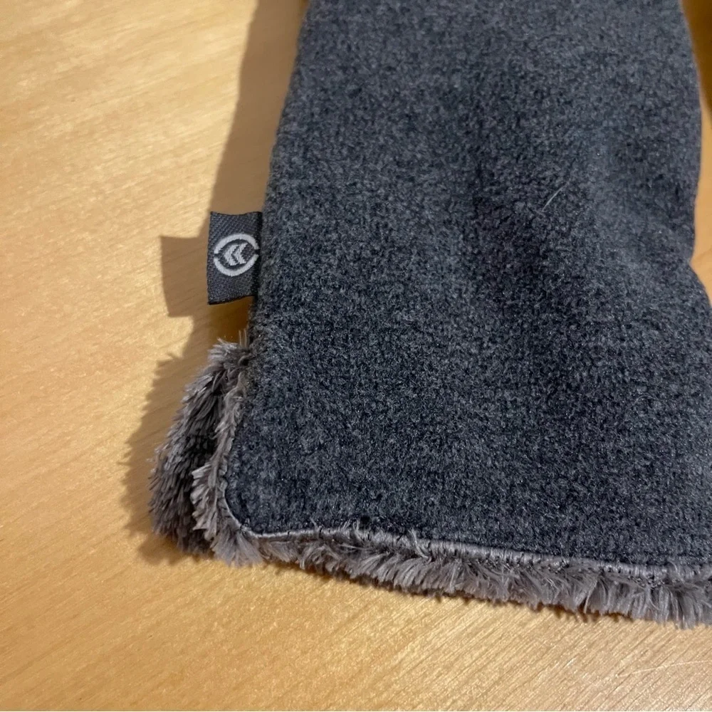 Isotoner Gloves Thinsulate Ultra Insulation Lined Grey ONE SIZE fleece LEATHER - Picture 3 of 6